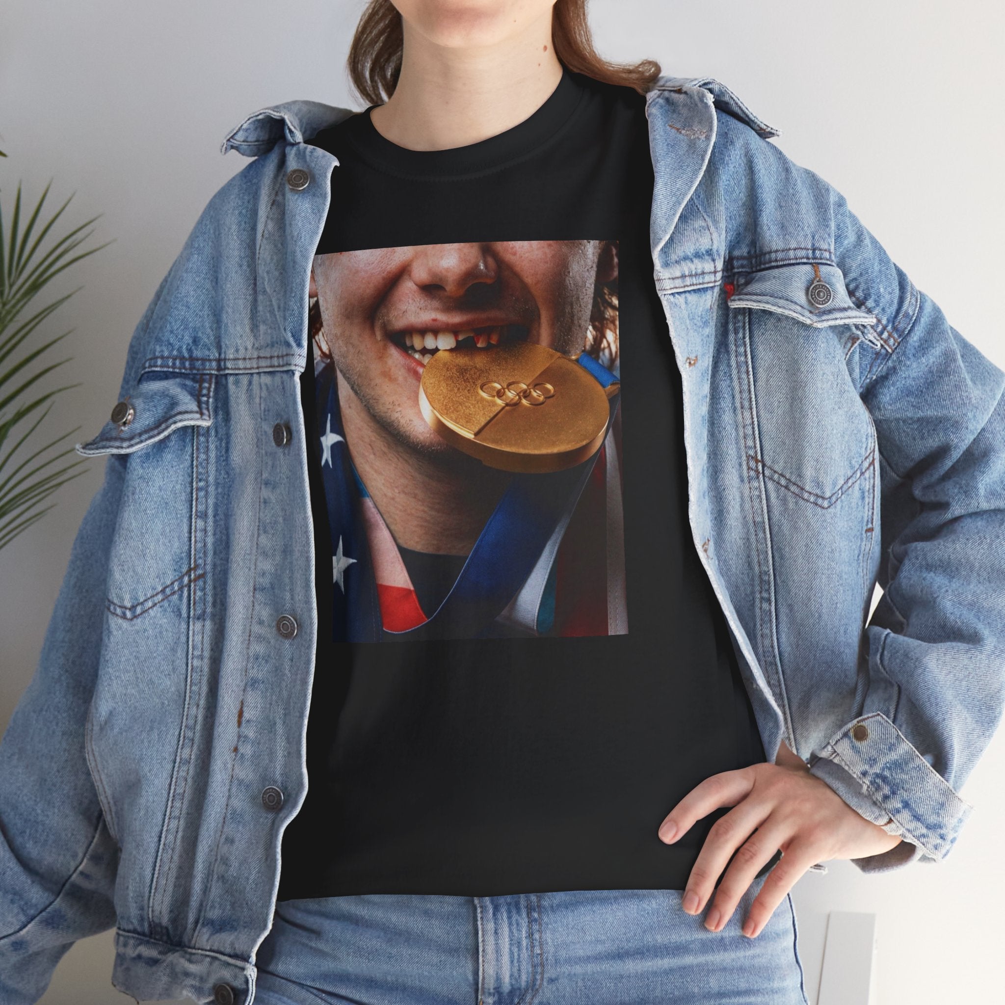 Gold Medal Smile T-Shirt — Olympic Victory Photo Tee