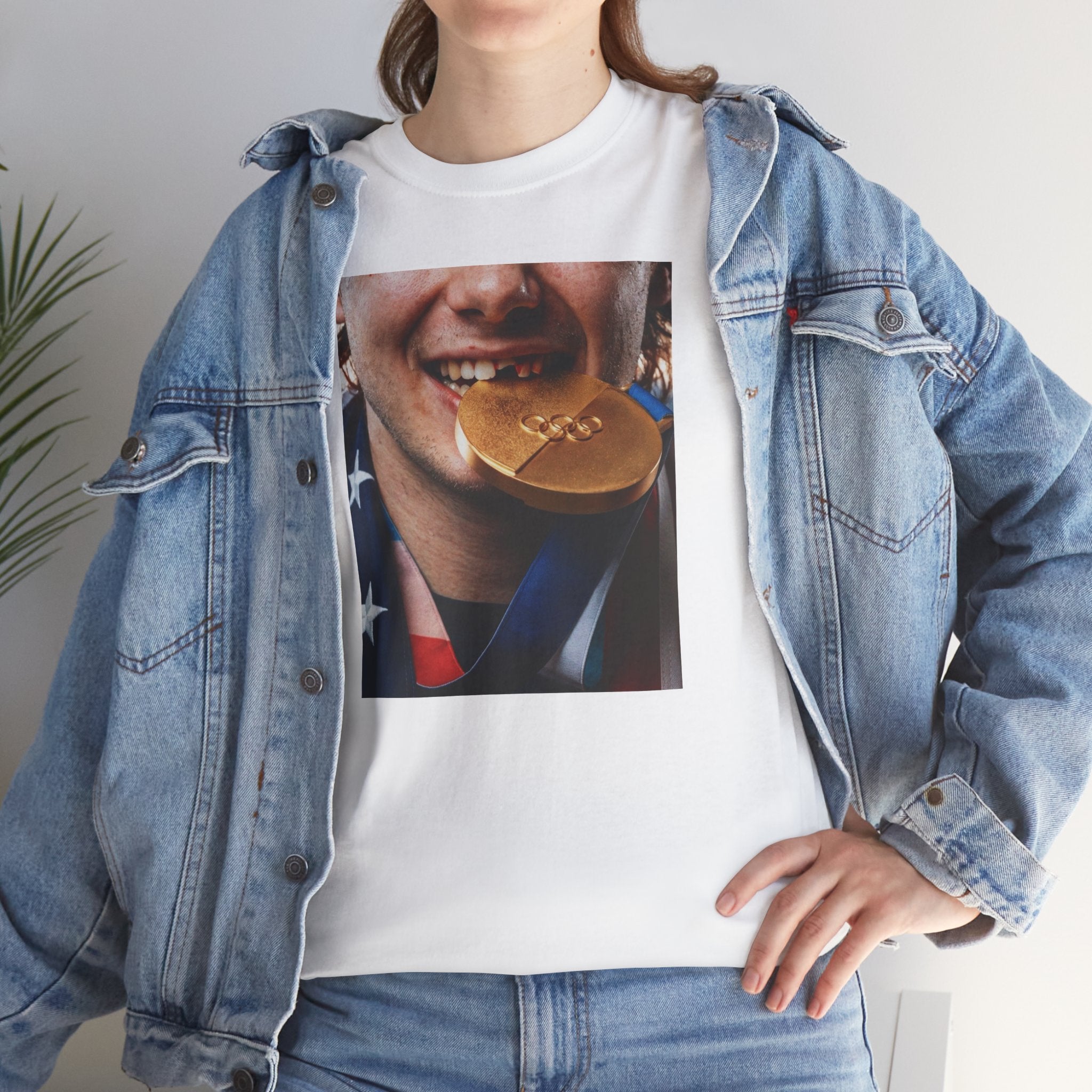 Gold Medal Smile T-Shirt — Olympic Victory Photo Tee