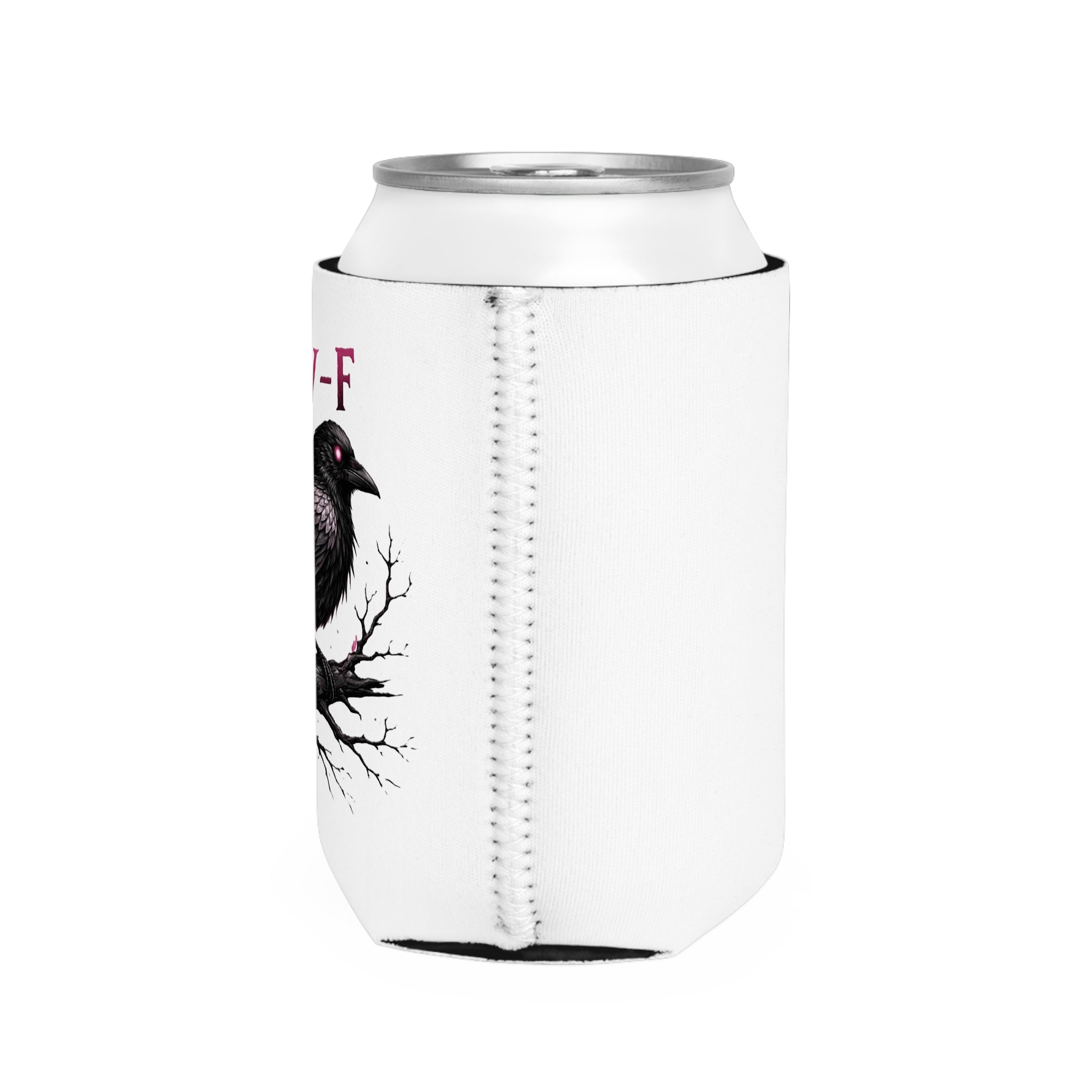 Raven 'F-CAW-F' Can Cooler Sleeve – Gothic Crow Beer Koozie